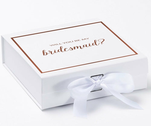 Will You Be My Bridesmaid White Box  - Border