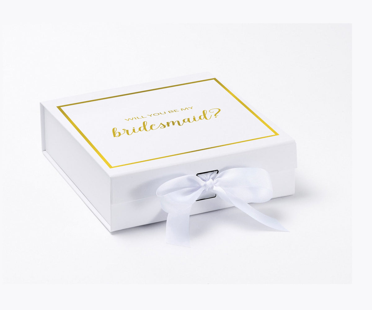 Will You Be My Bridesmaid White Box  - Border